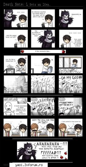 deadly comics i found on deviantart or so with death note! if you havent seen deathnote yet then